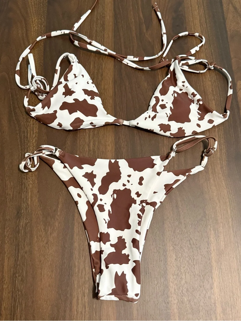 SHEIN cow print bikini set